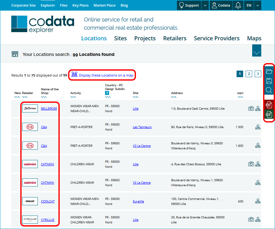 immobilier commercial, en zones de chalandises, codata