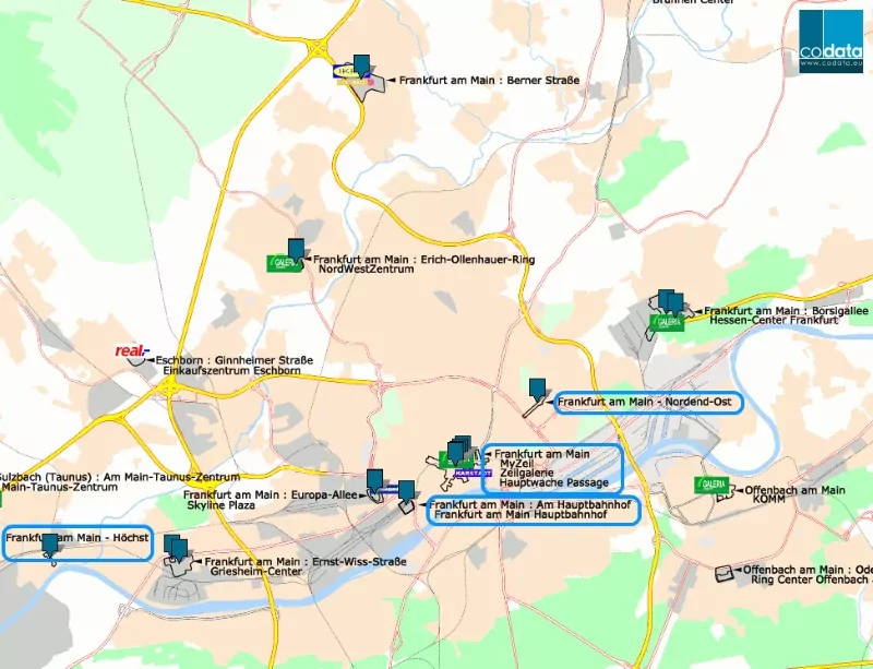 cartes pieds d'immeubles francfort