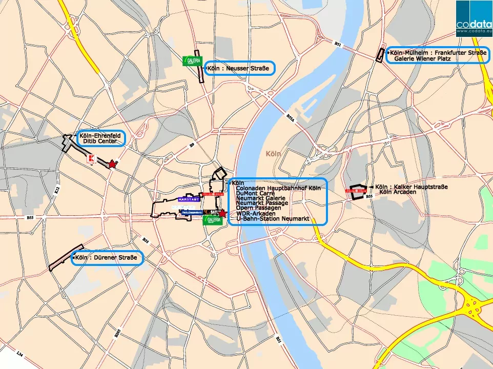 cologne, carte commerces pieds d'immeubles codata