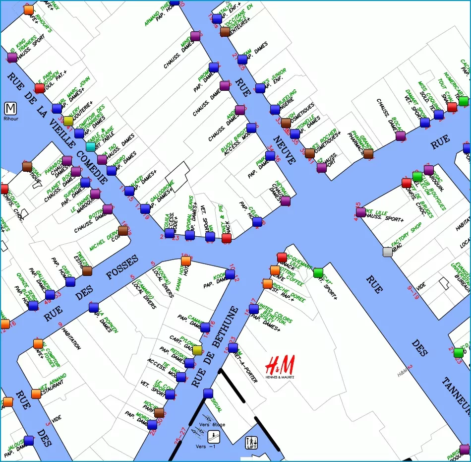 Lille, rue de bethune et rue des fosses, emplacements commerciaux