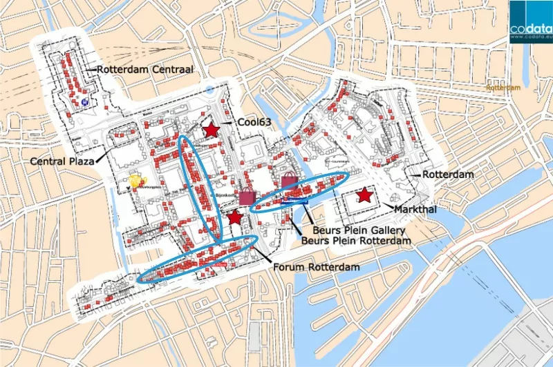 plan zones commerciales à rotterdam