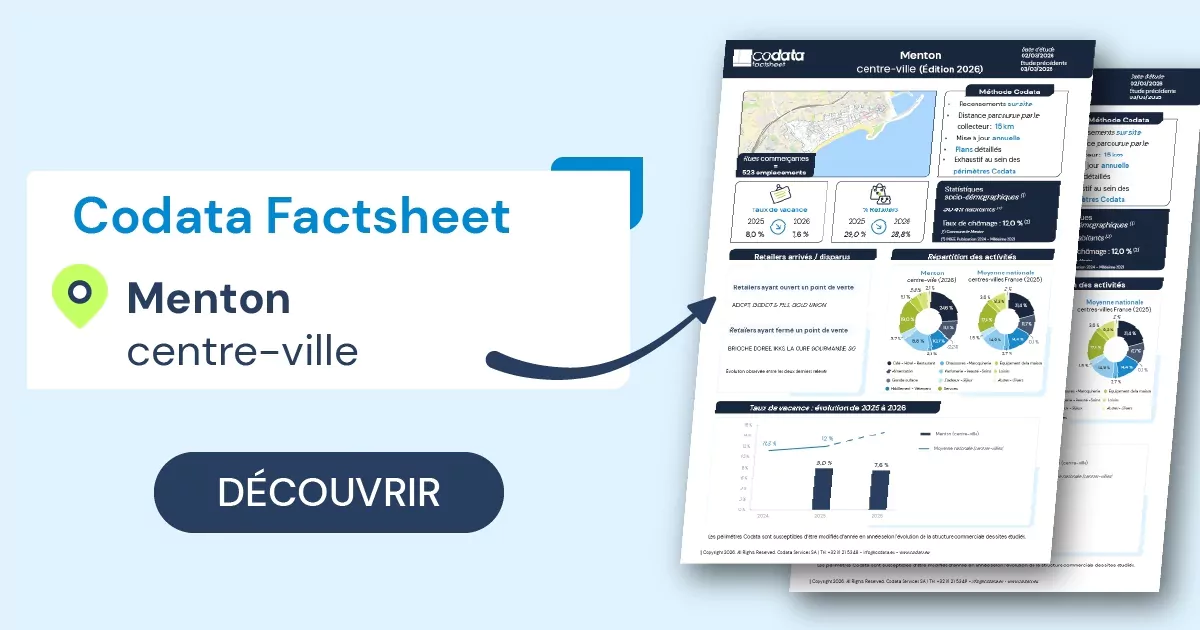 Données et statistiques sur le centre-ville de Menton